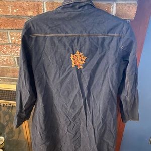 Cotton open Jacket with orange trim flowers